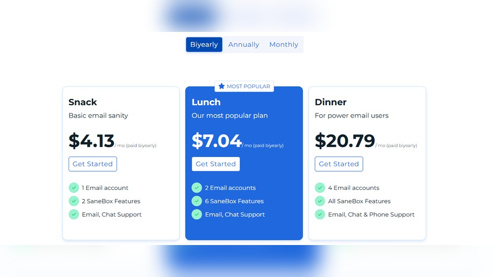 Sanebox Pricing Plan