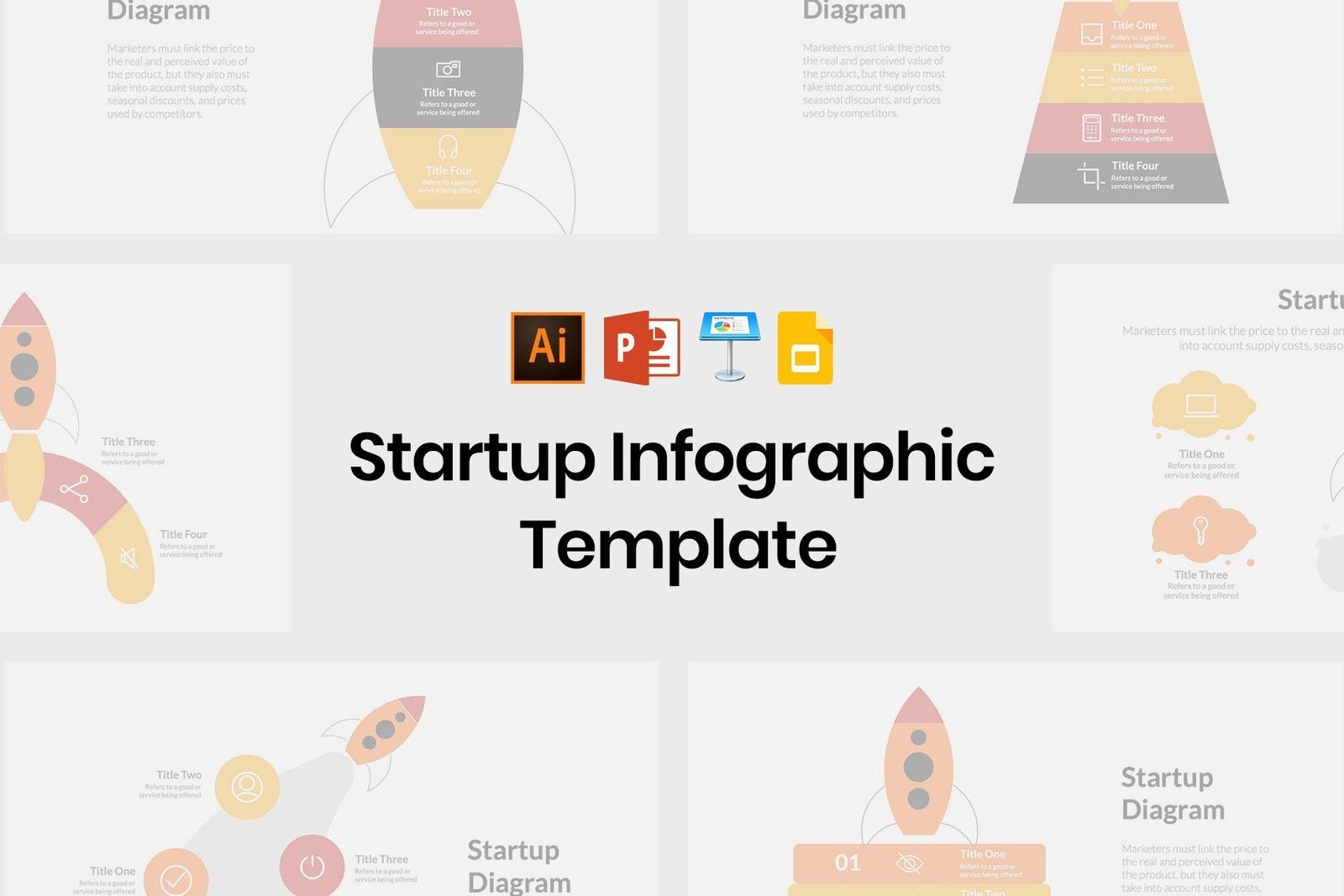 Comparing automated infographic tools with human design in a clean vector style.