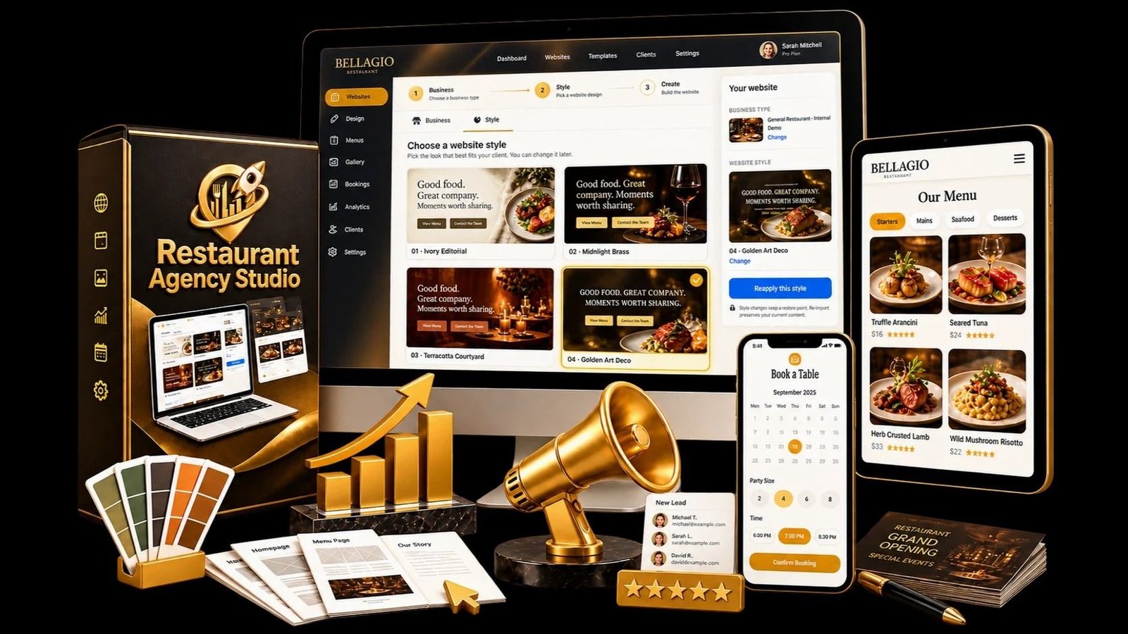 Digital tools streamlining restaurant website projects for agency owners.