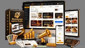 A creative studio workspace concept for a restaurant agency studio review.