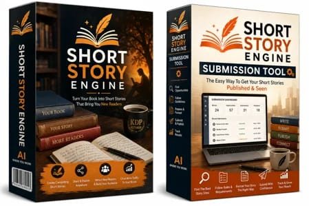 A central book connects to multiple smaller story fragments to illustrate organic traffic growth.