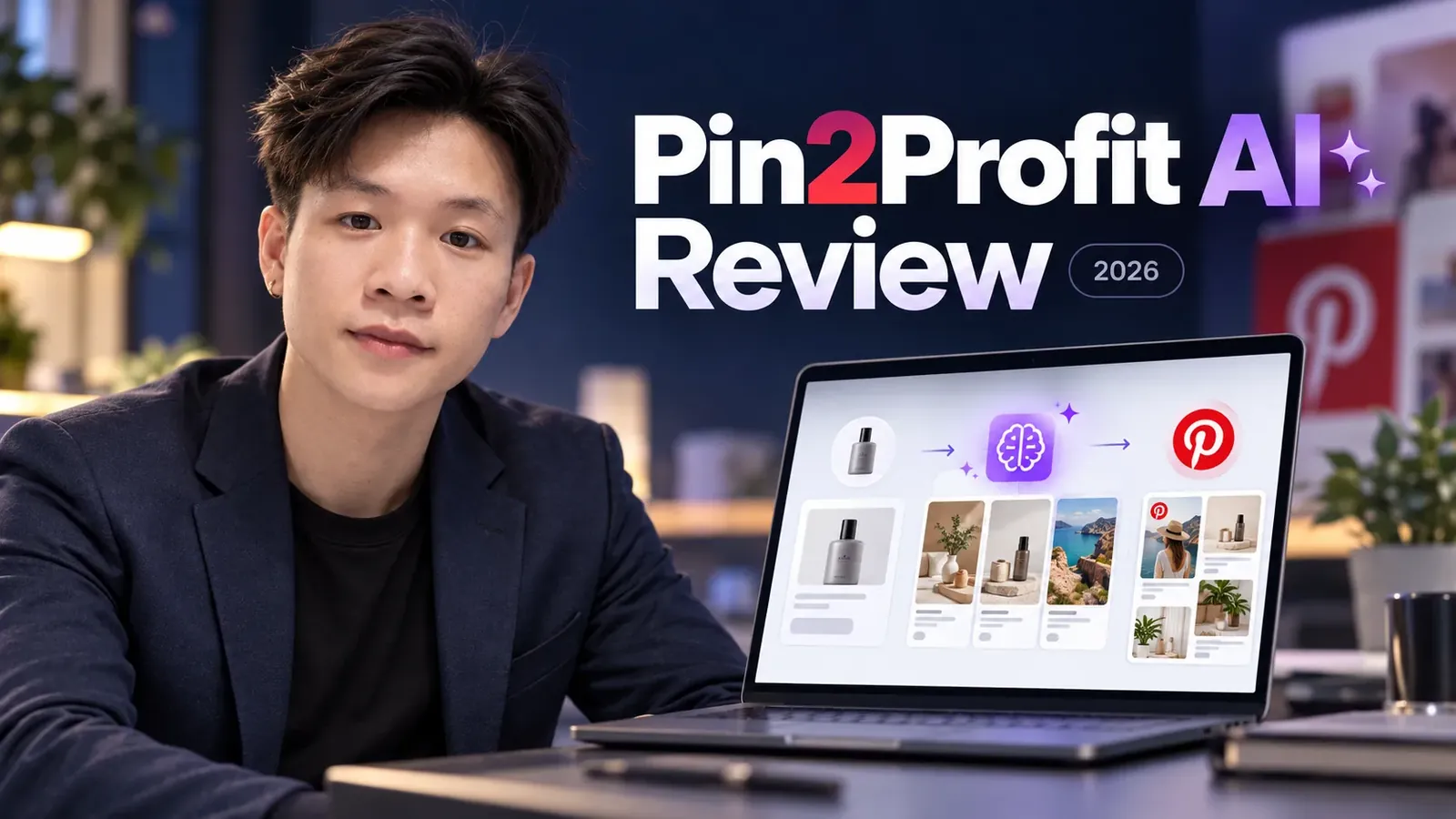 What Is Pin2Profit AI? 1 Person selecting a listed product online while a sealed parcel sits nearby